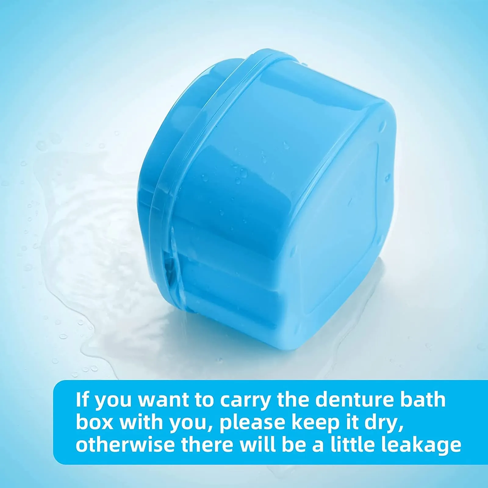 1Pcs Denture Box, False Teeth Container, Orthodontic Dental Retainer Case, Portable Denture Cleaning Box for Travel, Retainer Cleaning, Dentures, Clear Braces, Mouth Guard, Night Guard