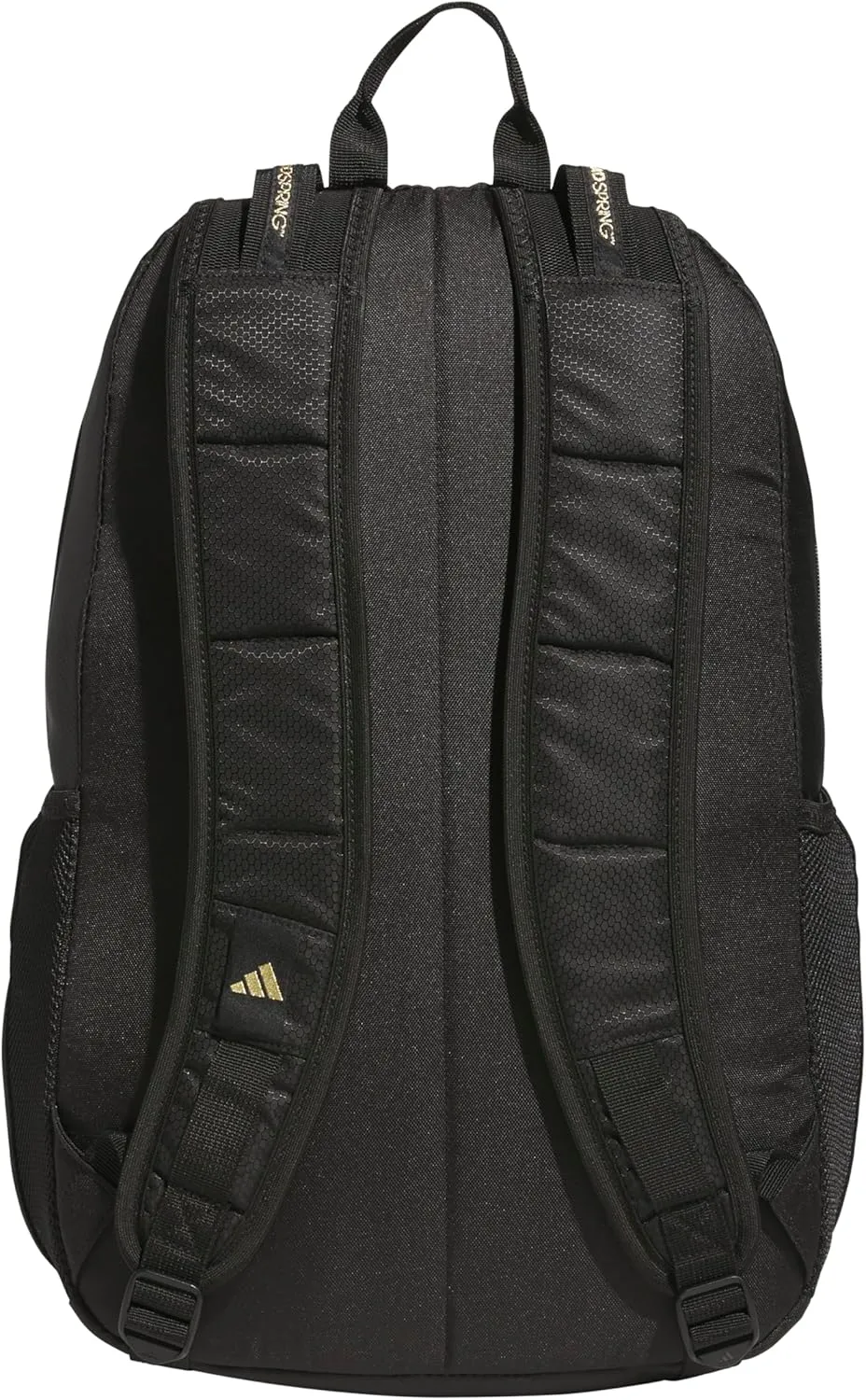 adidas Excel Laptop Durable Large Athletic Gym Backpack Bag, Black/Gold Metallic/Black, One Size