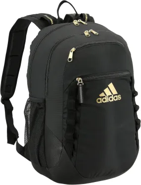 adidas Excel Laptop Durable Large Athletic Gym Backpack Bag, Gold Metallic/Black, One Size