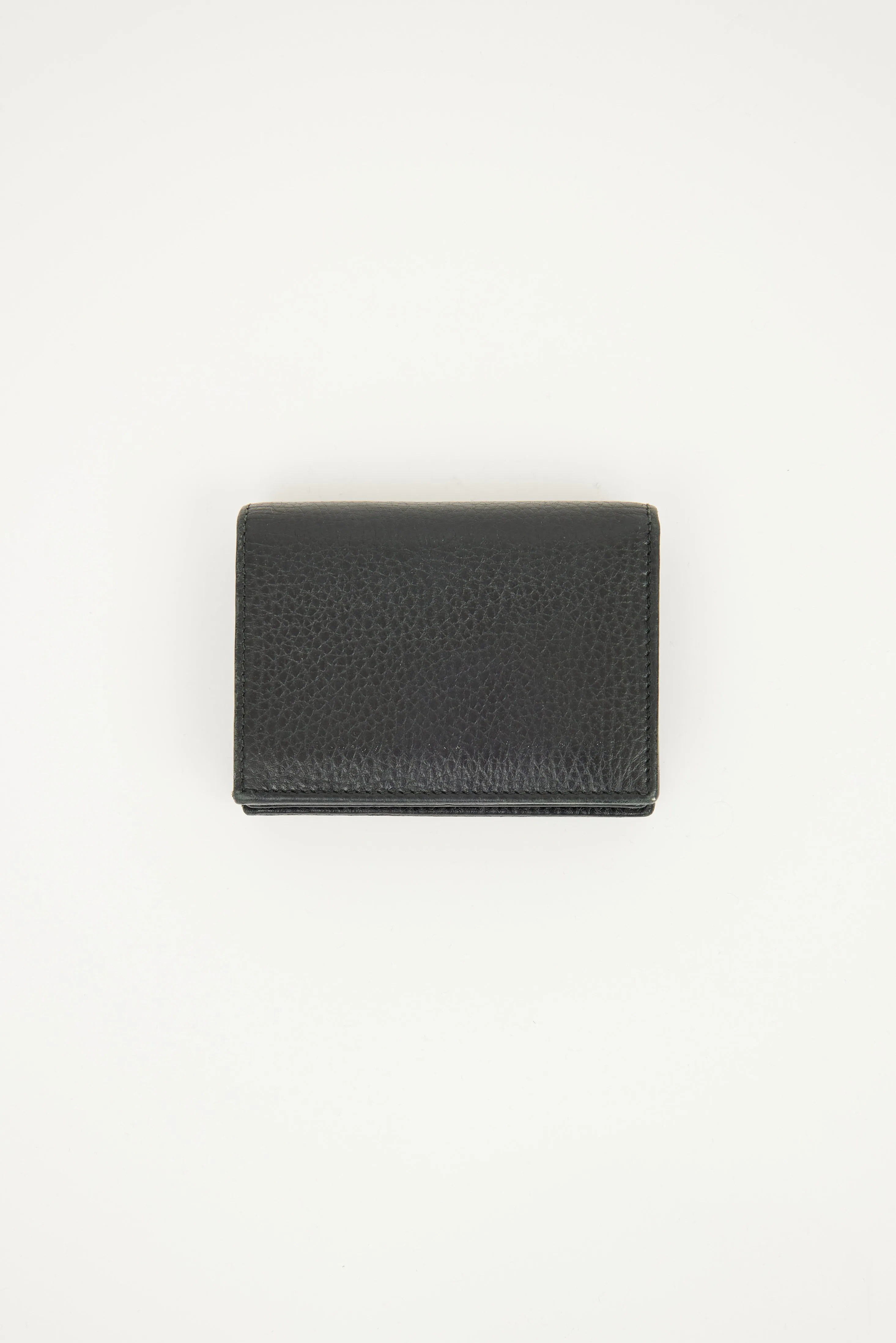 Black Leather GG Compact Wallet