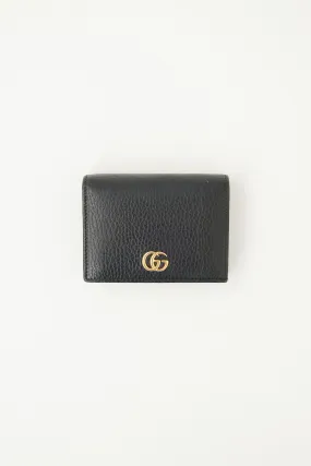 Black Leather GG Compact Wallet