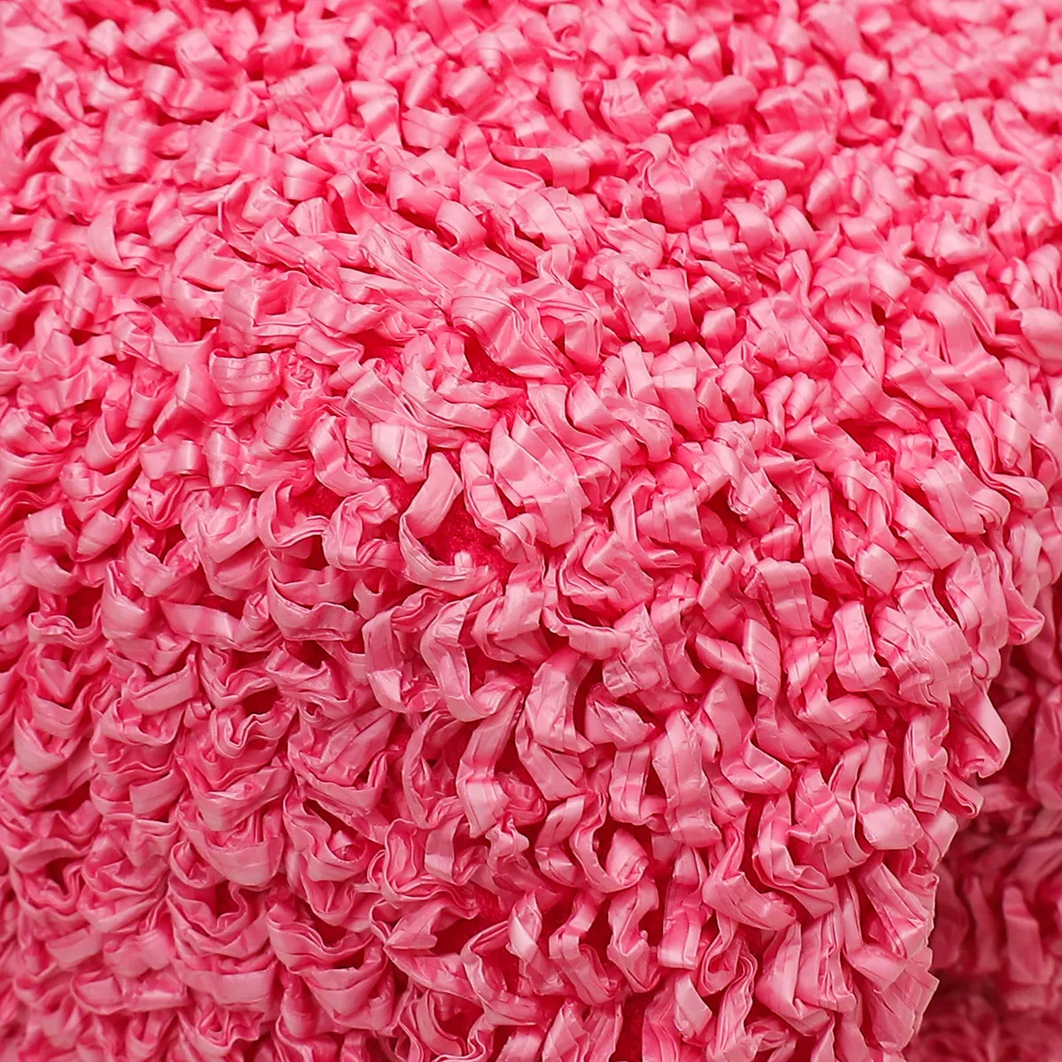 Bottega Veneta Pink Boucle Curly Raffia The Point Triangle Small Bag