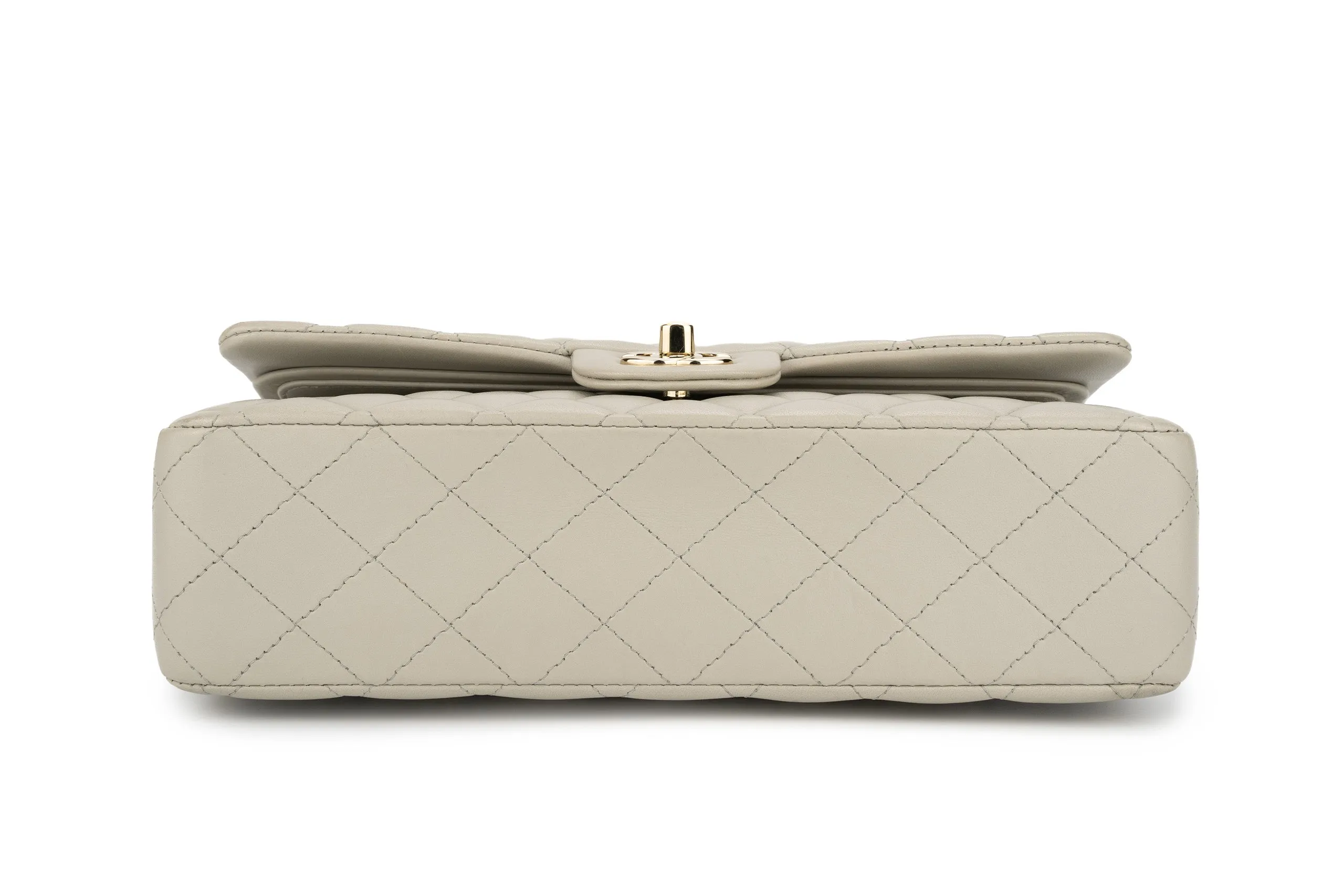 Chanel Med Classic Flap Lambskin Grey GHW