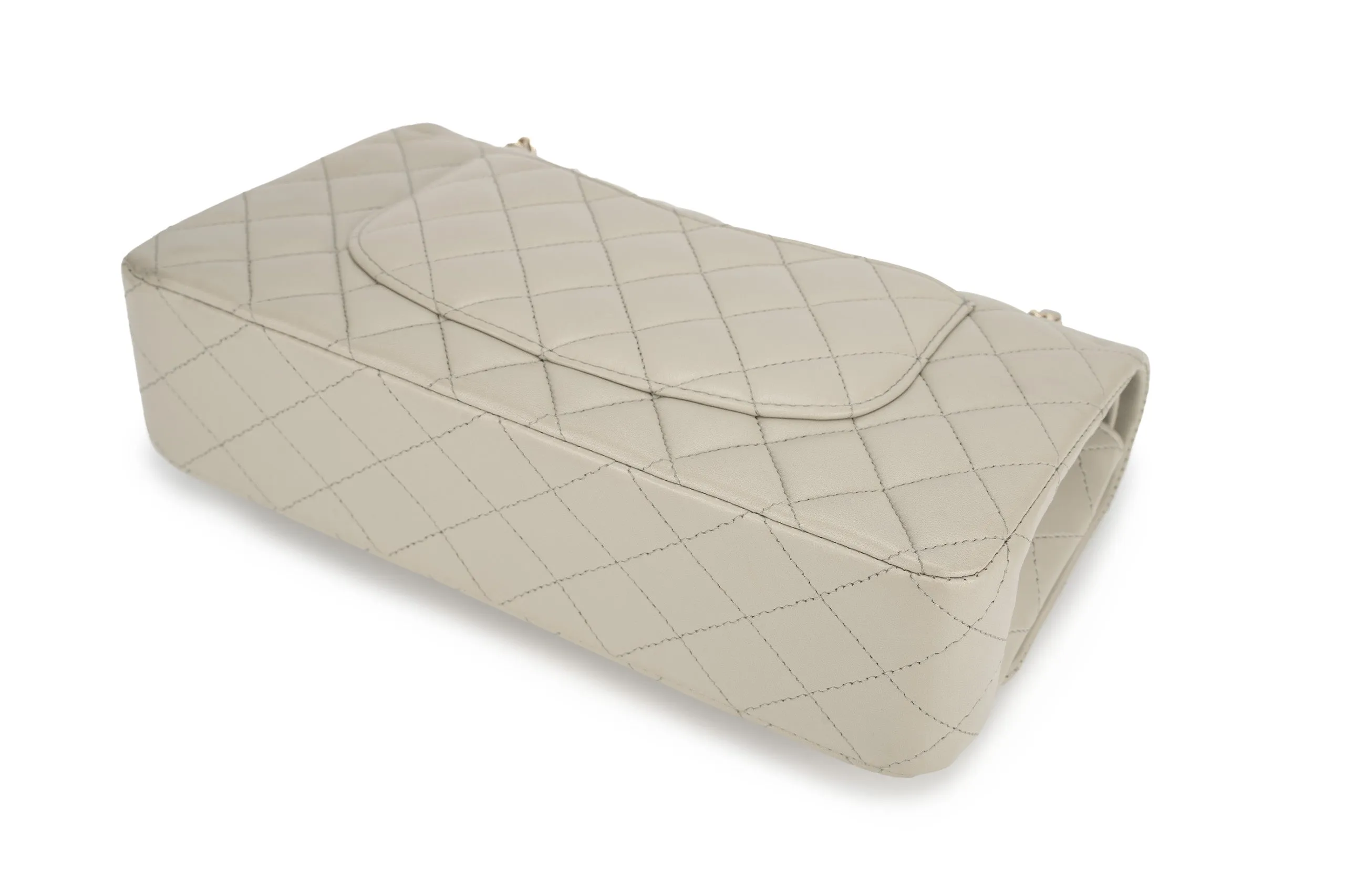 Chanel Med Classic Flap Lambskin Grey GHW
