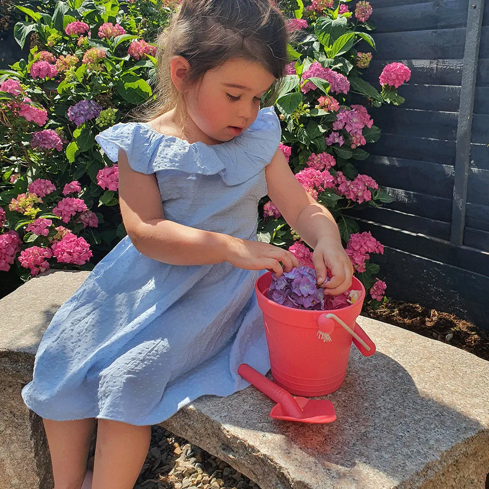 Coral Pink Silicone Bucket, Flyer and Spade Set