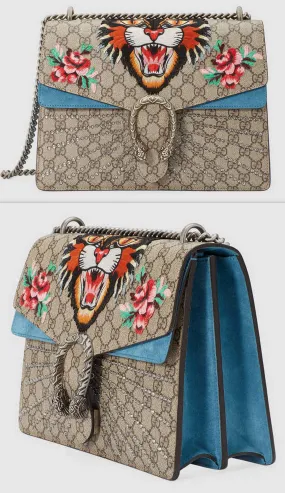 Dionysus Tiger Embroidered GG Supreme Shoulder Bag