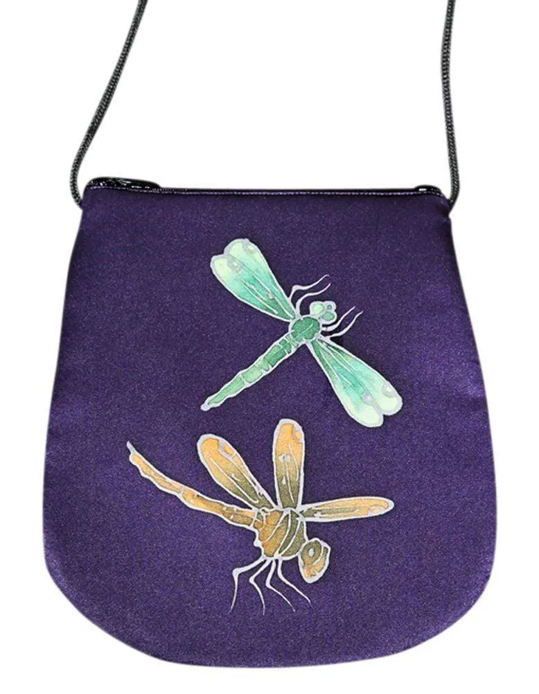 Hand Painted Silk Purse Perfume Bag - Dragonfly