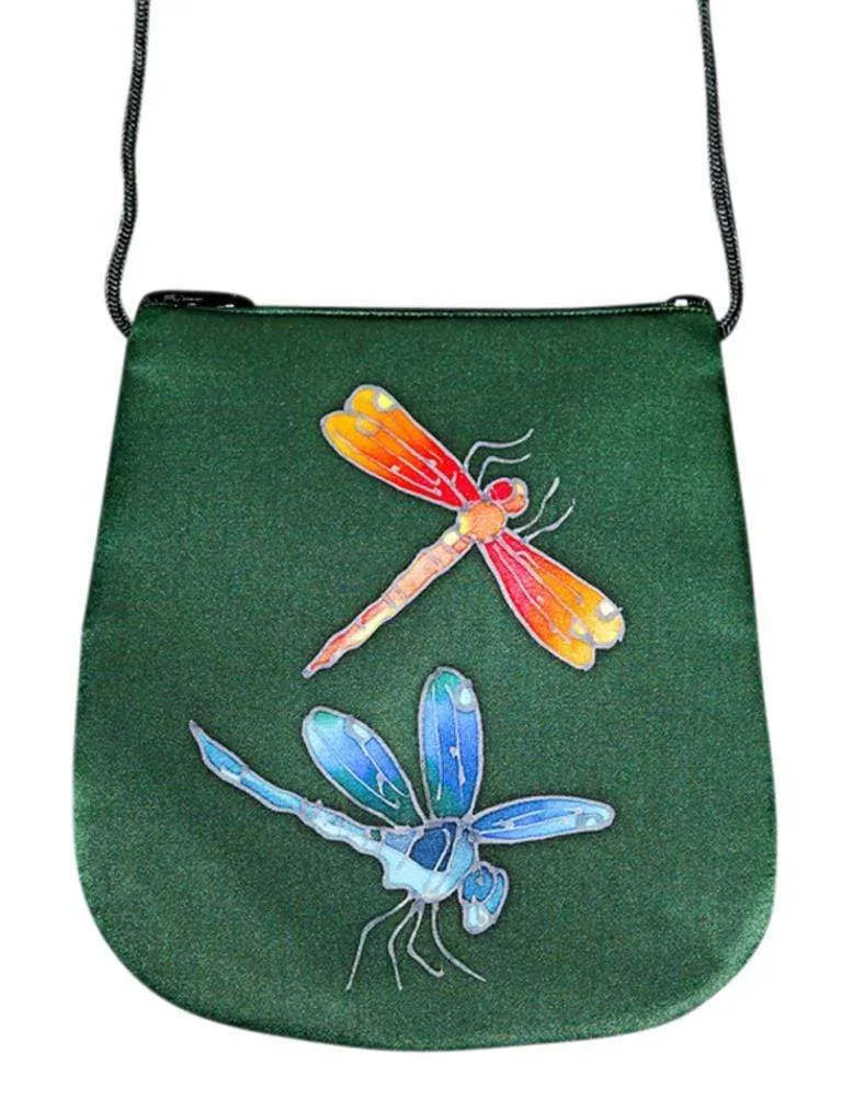 Hand Painted Silk Purse Perfume Bag - Dragonfly