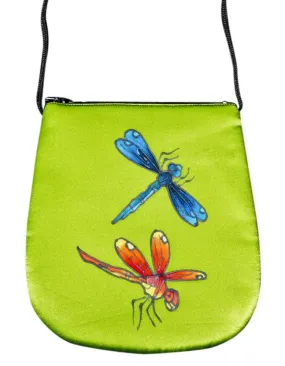 Hand Painted Silk Purse Perfume Bag - Dragonfly