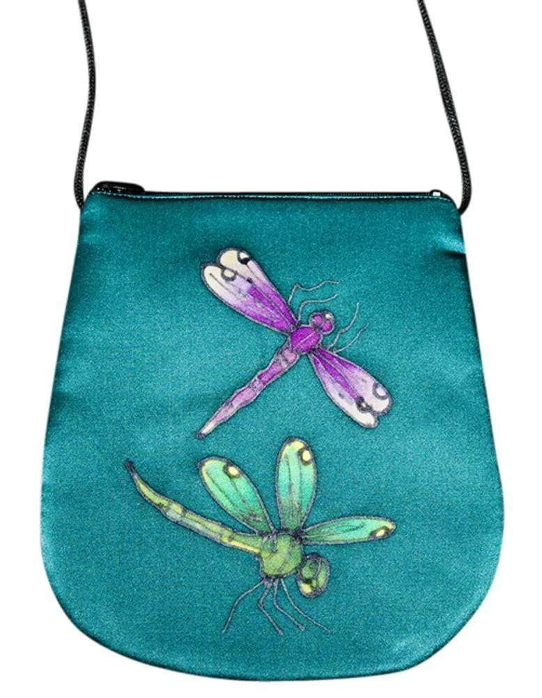 Hand Painted Silk Purse Perfume Bag - Dragonfly