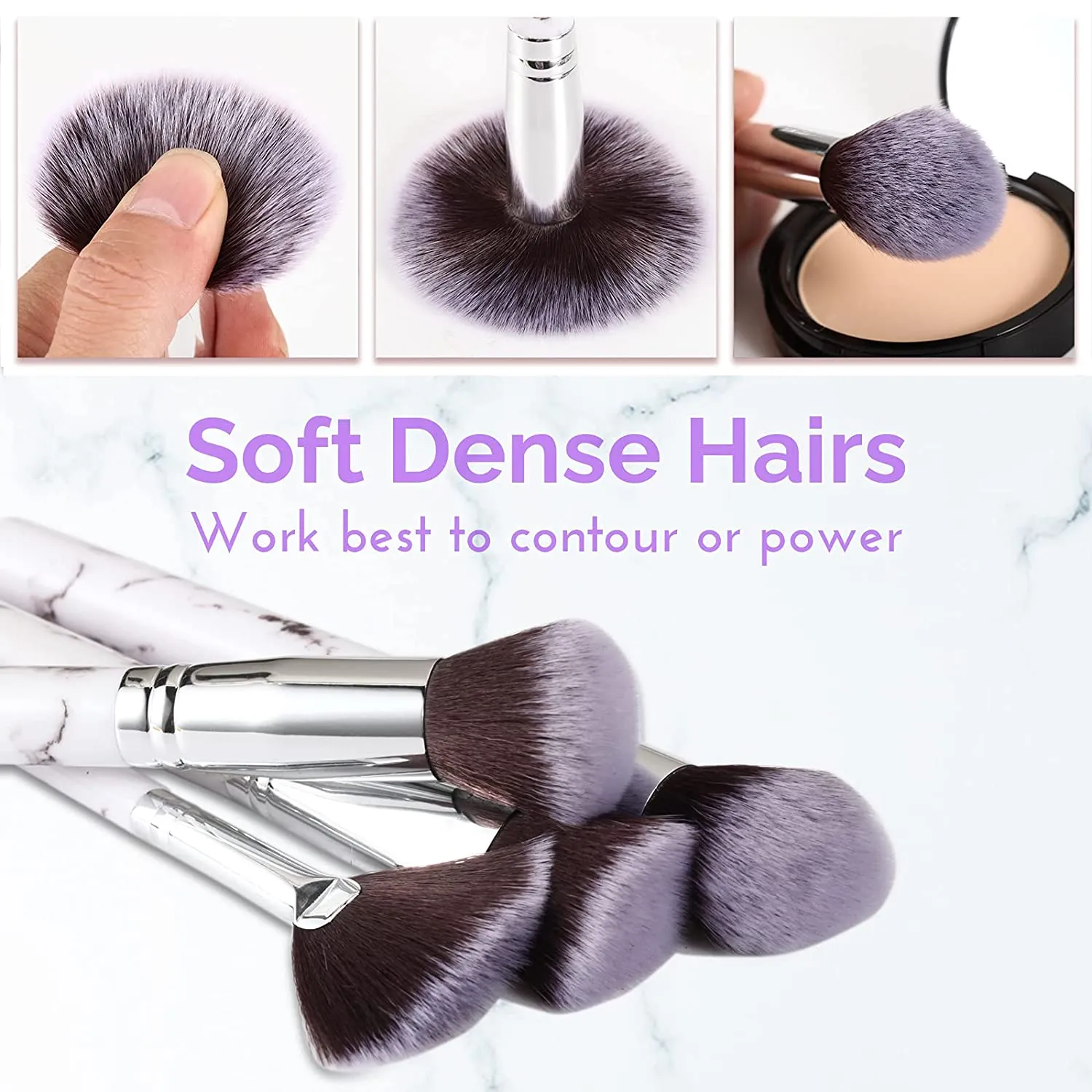 Marble-20pcs Makeup Brush Sets with PU Leather Bag