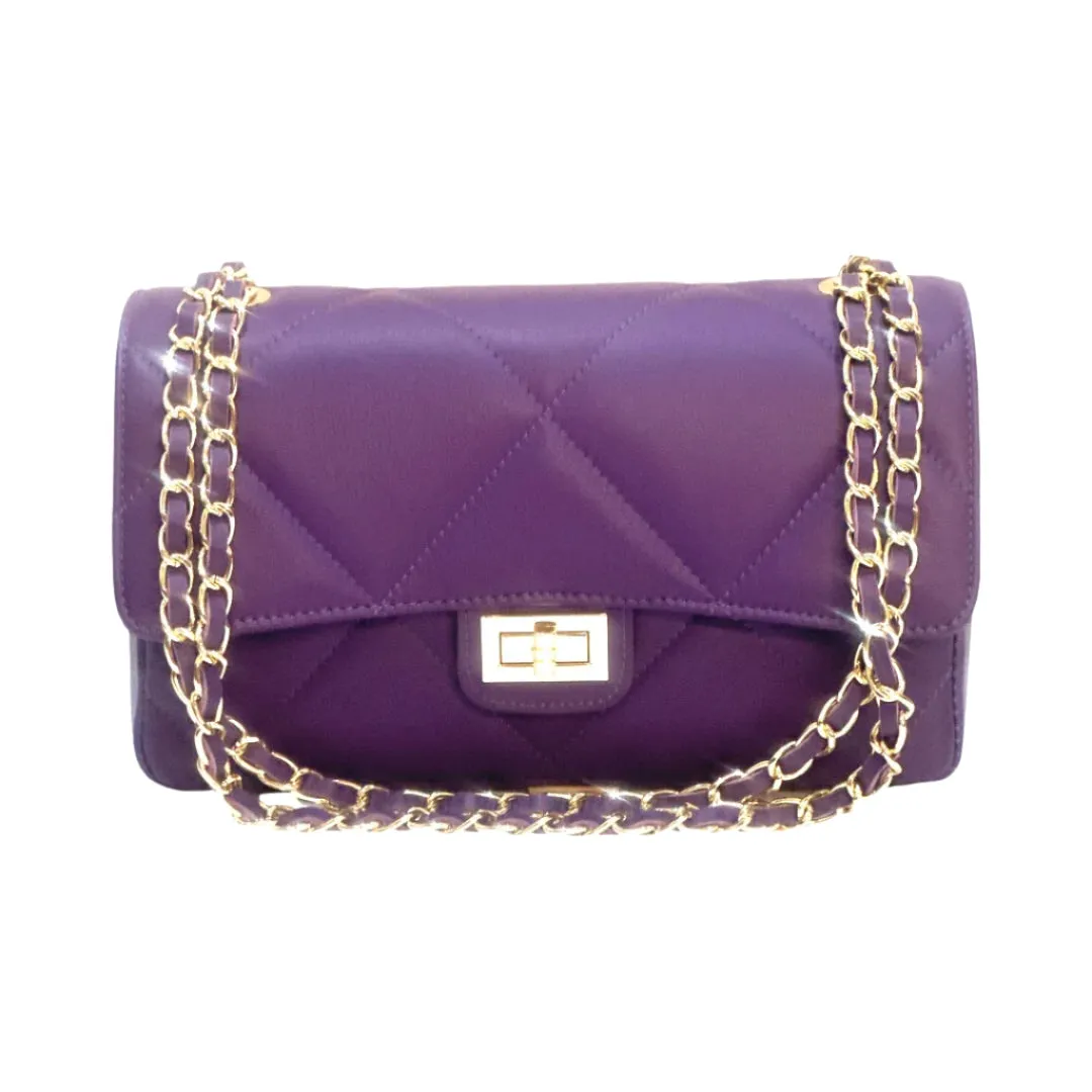 Quilted Large Crossbody Leather Bag