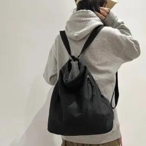 Single-shoulder and double-shoulder dual-purpose canvas bag