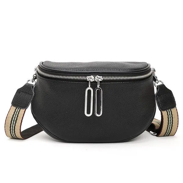 Stylish Hazel Genuine Leather Adjustable Crossbody Sling Bag