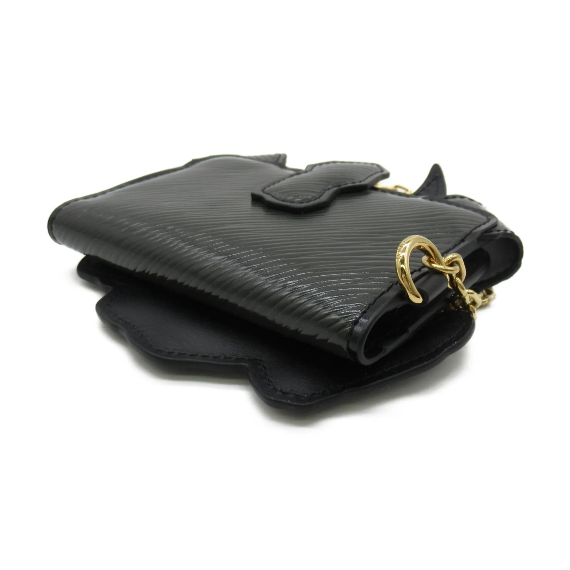 Trendy Inspired Louis Vuitton Dog Card Holder Black Black Epi Leather M63897