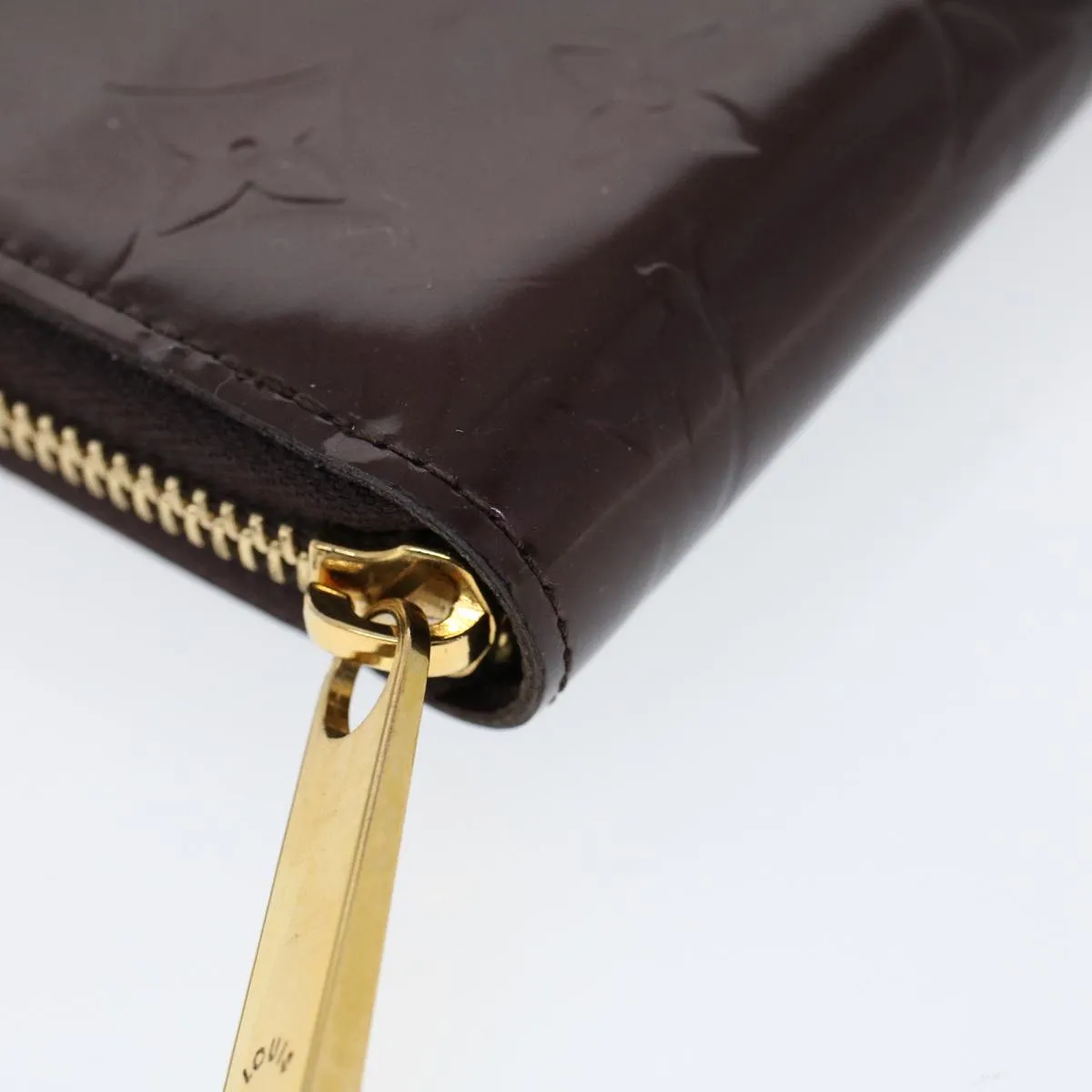 Trendy Inspired Louis Vuitton Monogram Vernis Zippy Wallet Rouge Favist M91536 Lv Auth Cl743