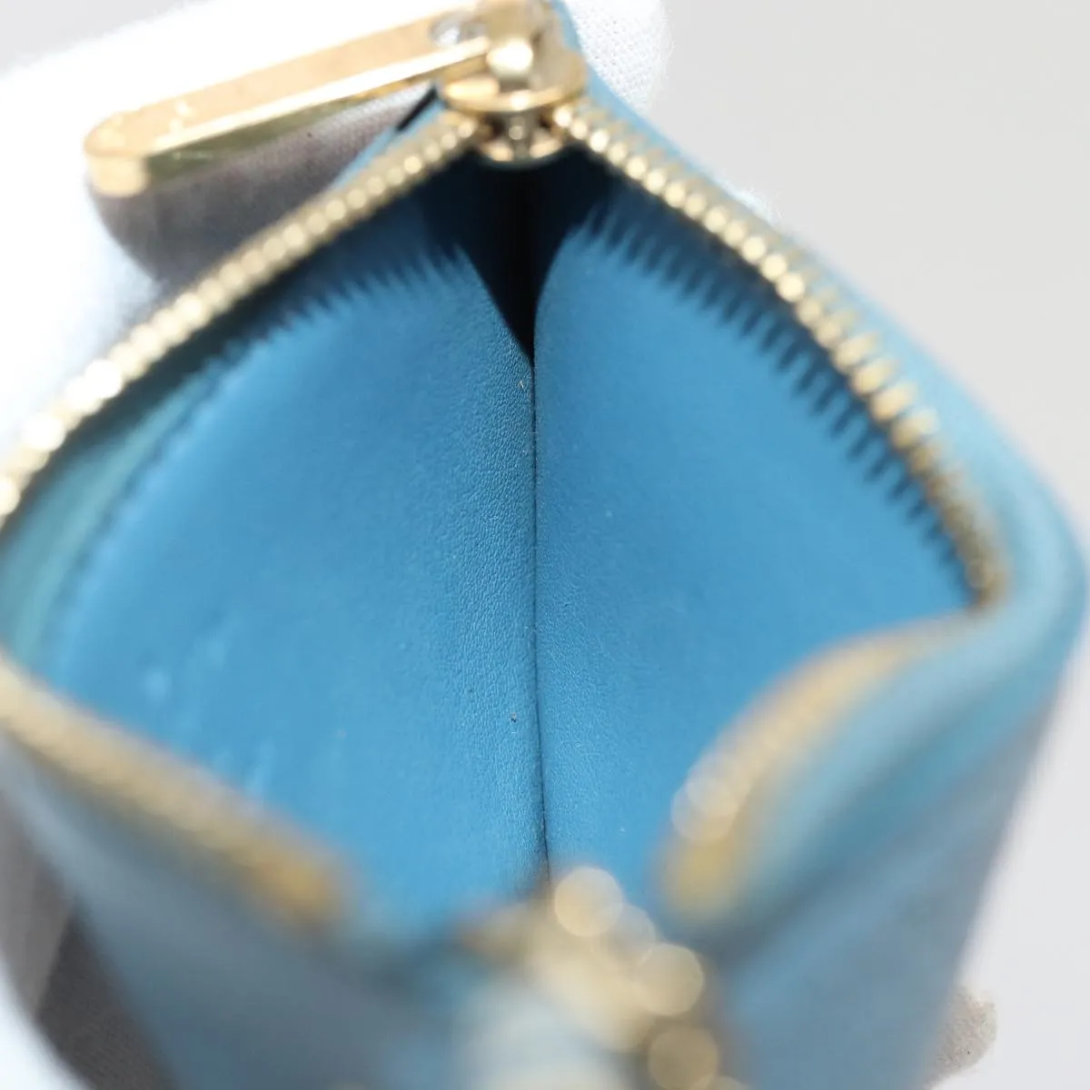 Trendy Inspired Louis Vuitton Suhari Pochette Cles Coin Purse Blue M91825 Lv Auth 87371