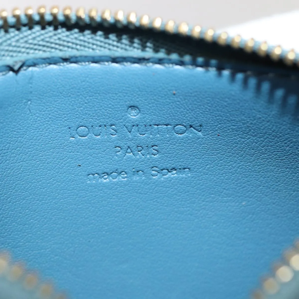 Trendy Inspired Louis Vuitton Suhari Pochette Cles Coin Purse Blue M91825 Lv Auth 87371