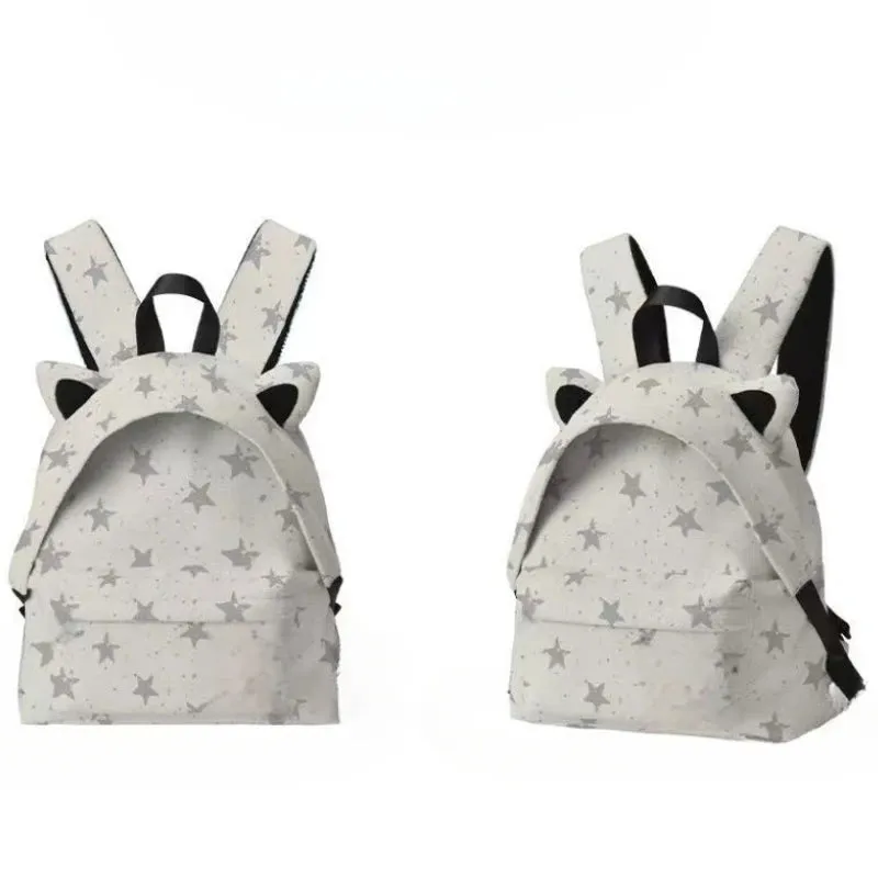 Uakiss Fashion Star Kawaii Ins Cat Ear Backpack Japanese Women Casual Chic Schoolbags Y2k Aesthetic Students All Match Simple Backpacks