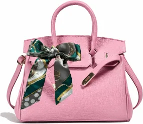 Women's Large Capacity Handbags Simple Shoulder Bags and Crossbody Bag PU Underarm Purses (Pink)